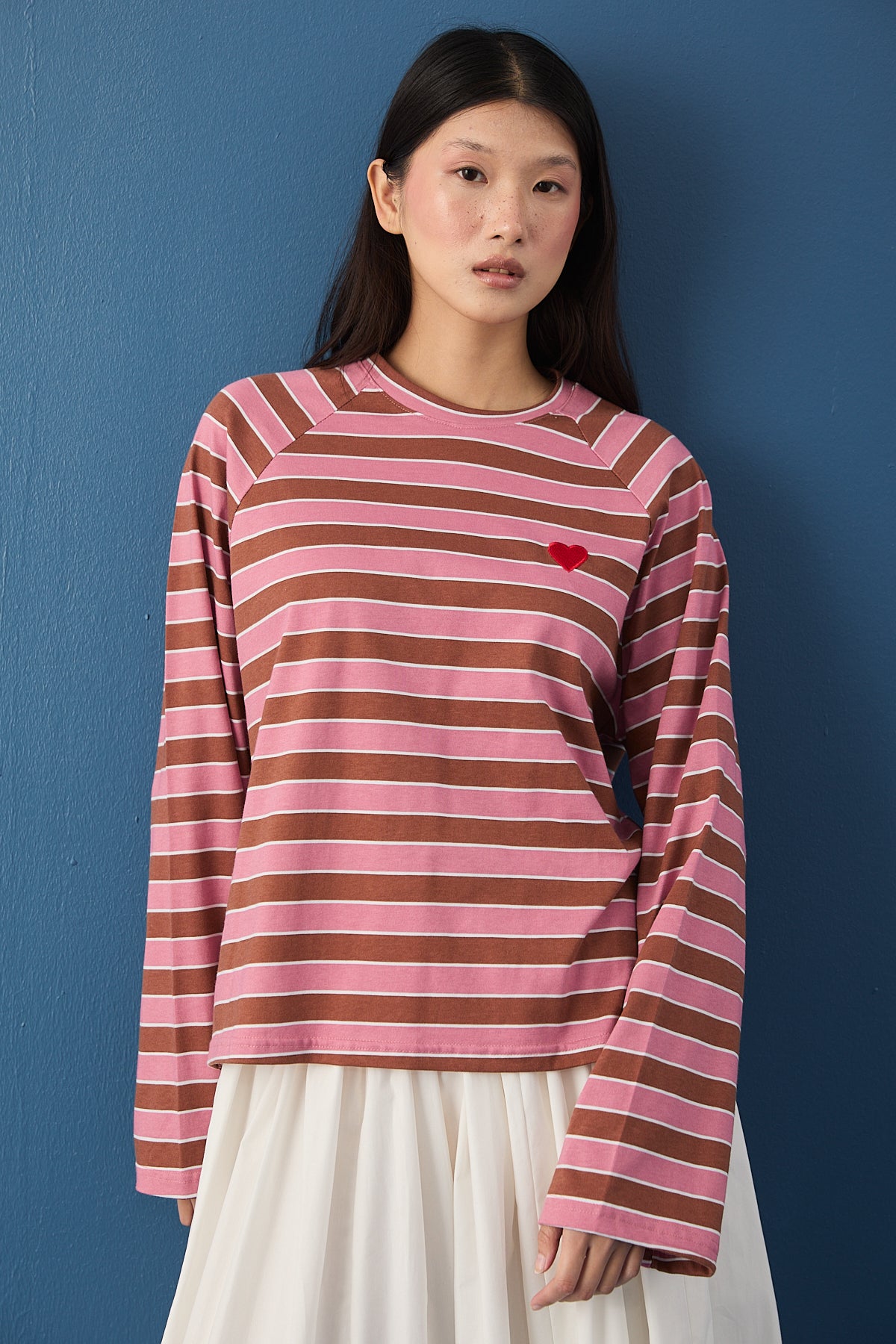 Şal Detaylı Çizgili Sweatshirt