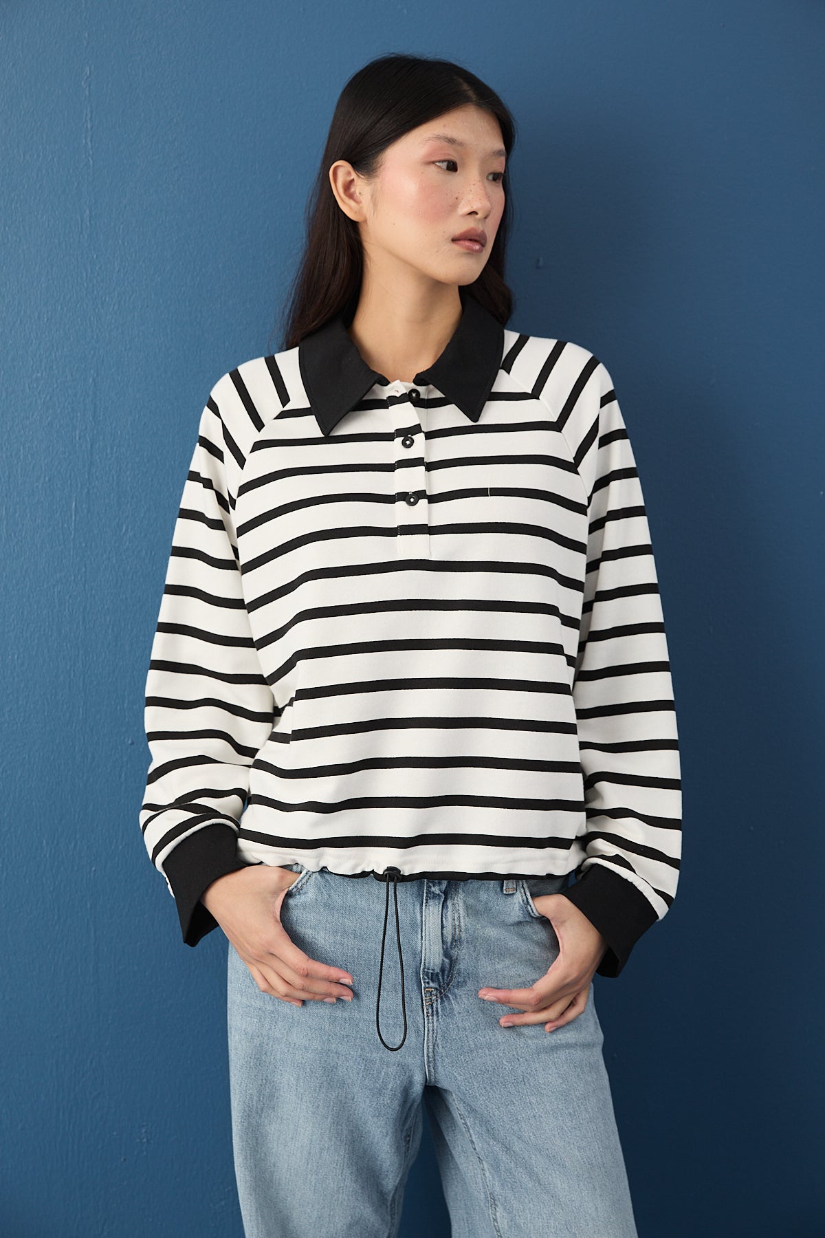 Polo Yaka Spor Sweatshirt
