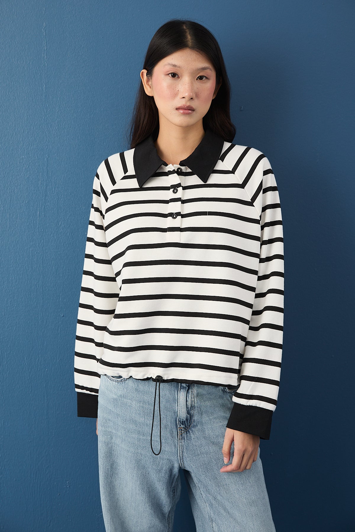 Polo Yaka Spor Sweatshirt