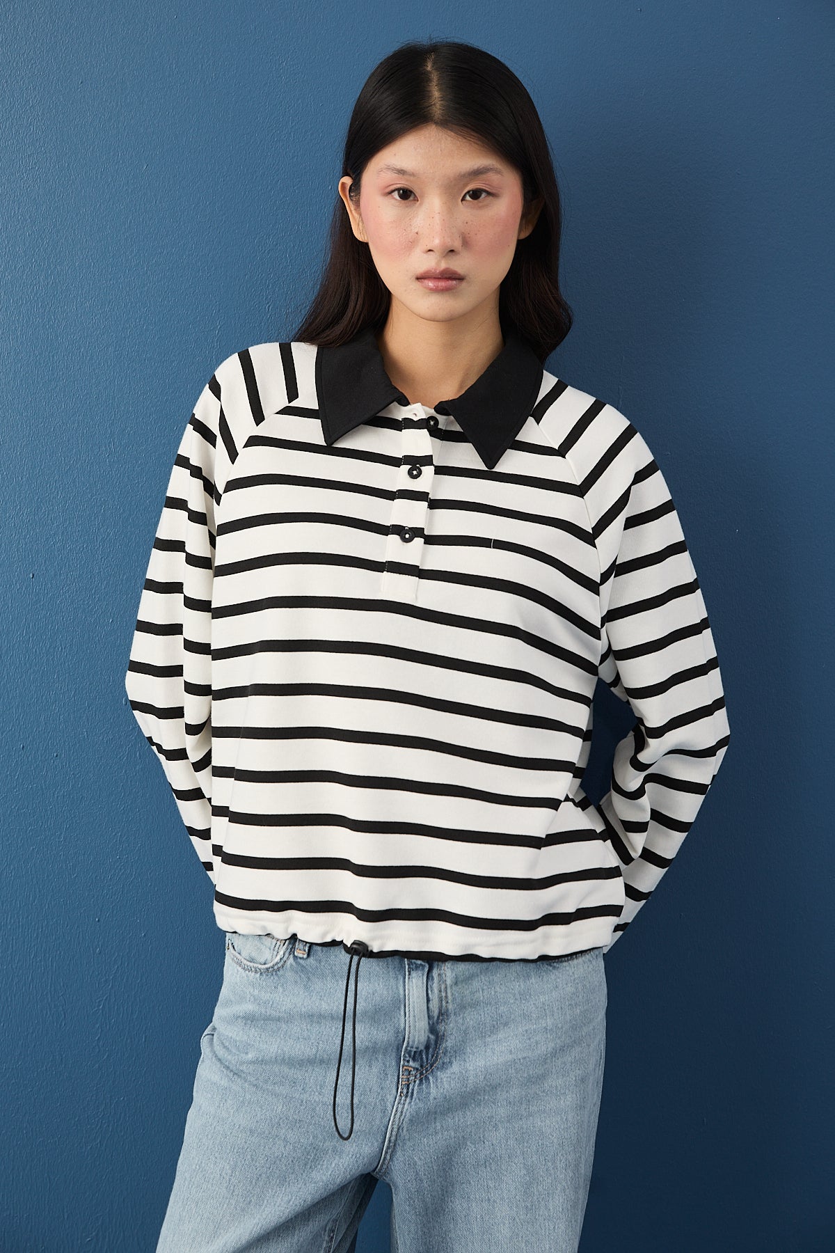 Polo Yaka Spor Sweatshirt