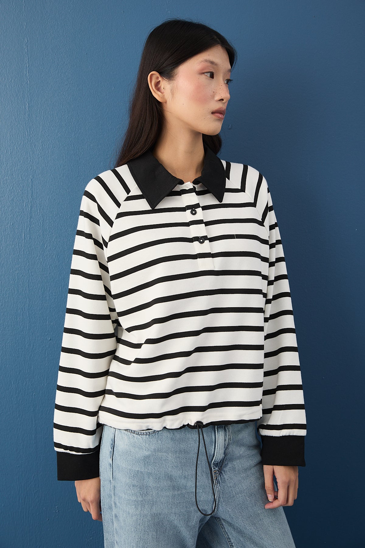 Polo Yaka Spor Sweatshirt