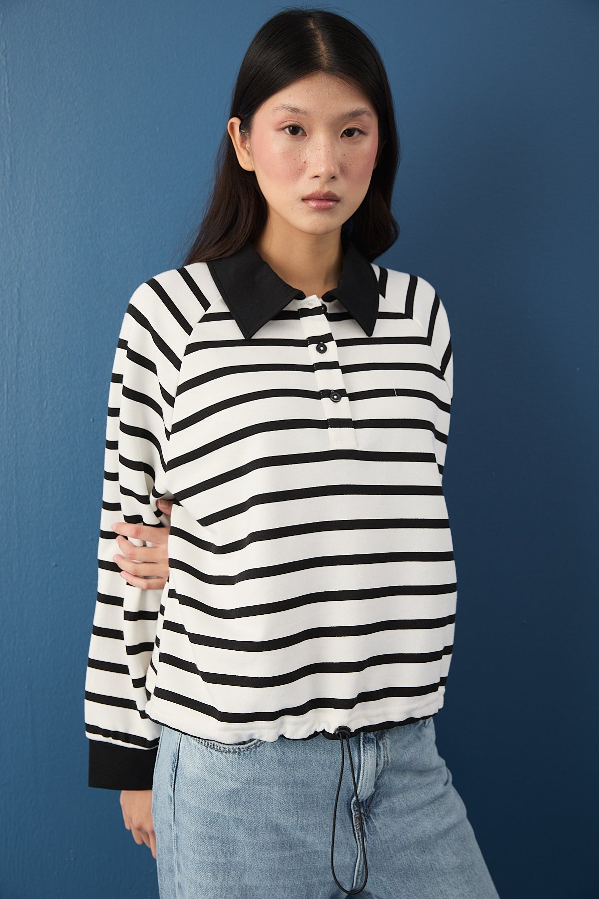 Polo Yaka Spor Sweatshirt