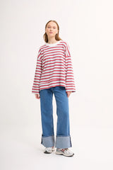 Logolu Çizgili Sweatshirt