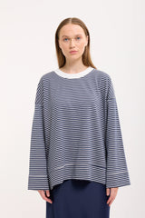 Logolu Çizgili Sweatshirt