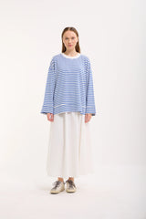 Logolu Çizgili Sweatshirt