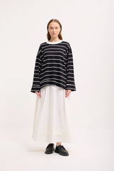 Logolu Çizgili Sweatshirt