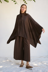Pamuk Keten Karışımlı Panço