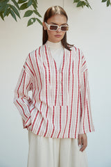 Düğmeli Keten Gömlek