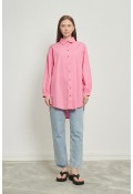 Kemerli Oversize Gömlek Pembe