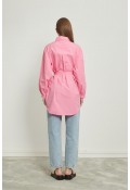 Kemerli Oversize Gömlek Pembe