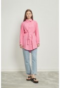 Kemerli Oversize Gömlek Pembe