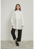 Keten Oversize Gömlek Beyaz