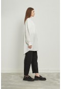 Keten Oversize Gömlek Beyaz