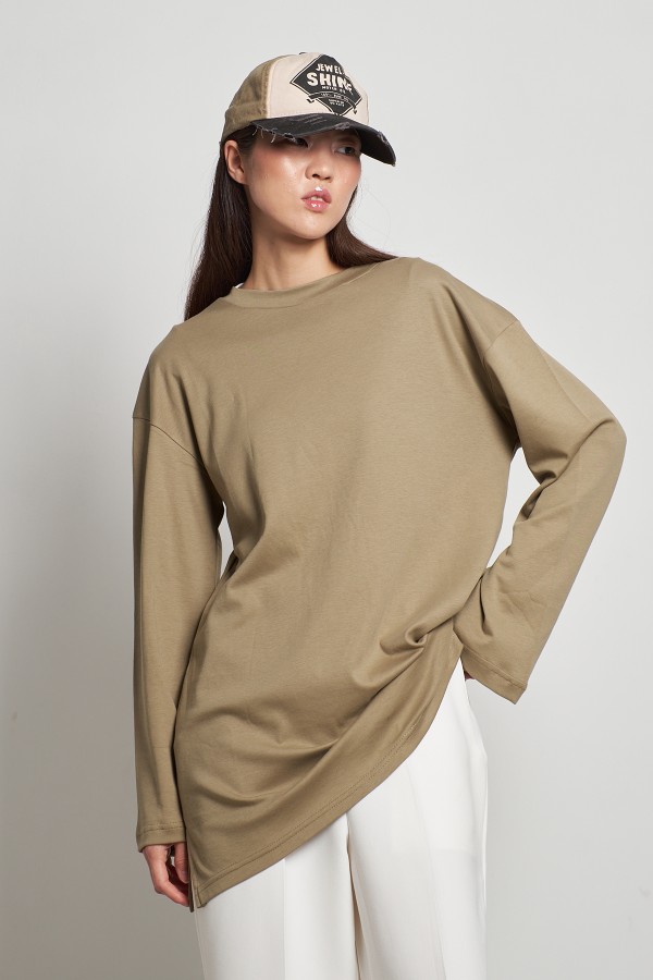 Pamuklu Basic Sweatshirt Çağla