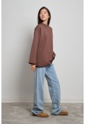 Pamuklu Basic Sweatshirt Kahve