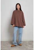 Pamuklu Basic Sweatshirt Kahve