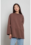 Pamuklu Basic Sweatshirt Kahve