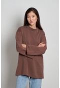 Pamuklu Basic Sweatshirt Kahve