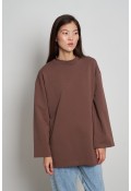 Pamuklu Basic Sweatshirt Kahve