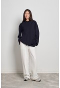 Pamuklu Basic Sweatshirt Lacivert