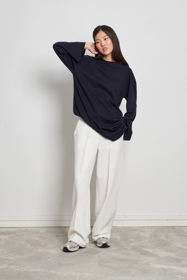 Pamuklu Basic Sweatshirt Lacivert