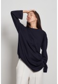 Pamuklu Basic Sweatshirt Lacivert