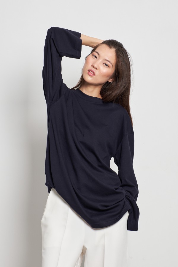 Pamuklu Basic Sweatshirt Lacivert