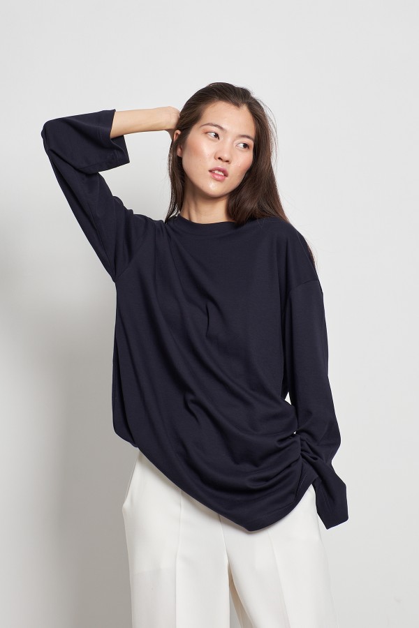 Pamuklu Basic Sweatshirt Lacivert