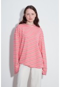 Çizgili Çizgili Basic Bluz Pembe