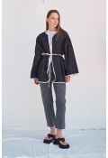 Vio Kemerli Kimono Siyah