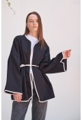 Vio Kemerli Kimono Siyah