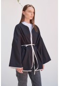 Vio Kemerli Kimono Siyah