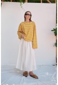 Çizgili Çizgili Basic Bluz Sarı