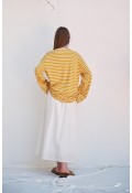 Çizgili Çizgili Basic Bluz Sarı