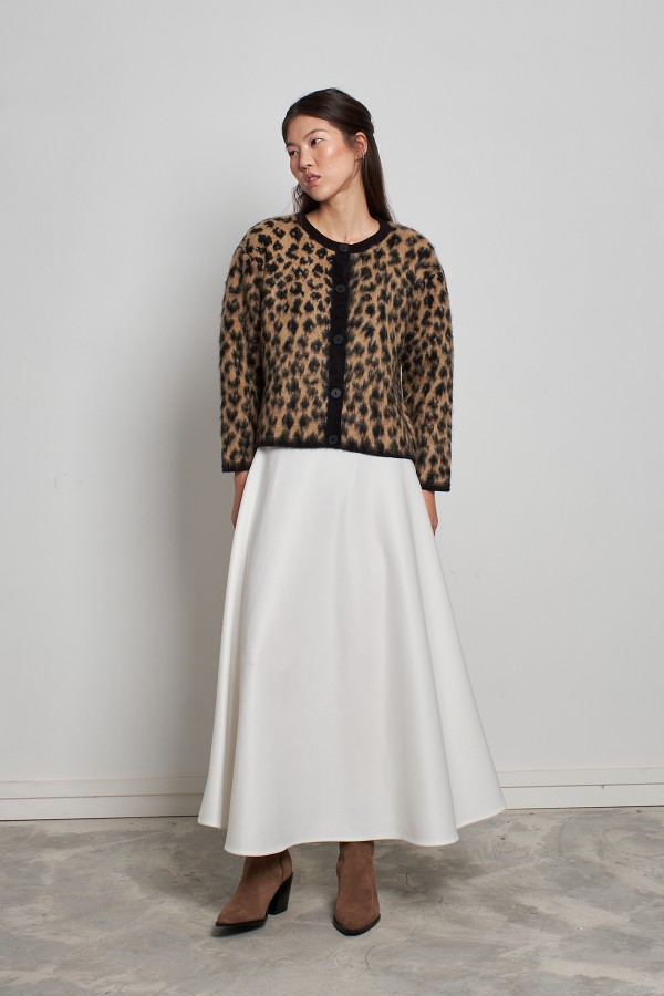 Leopar Desen Hırka Siyah