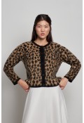 Leopar Desen Hırka Siyah