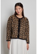 Leopar Desen Hırka Siyah