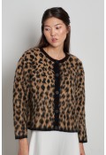 Leopar Desen Hırka Siyah