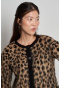 Leopar Desen Hırka Siyah