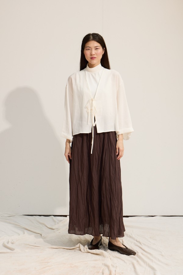 Bağcıklı Kimono Beyaz
