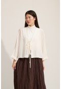 Bağcıklı Kimono Beyaz