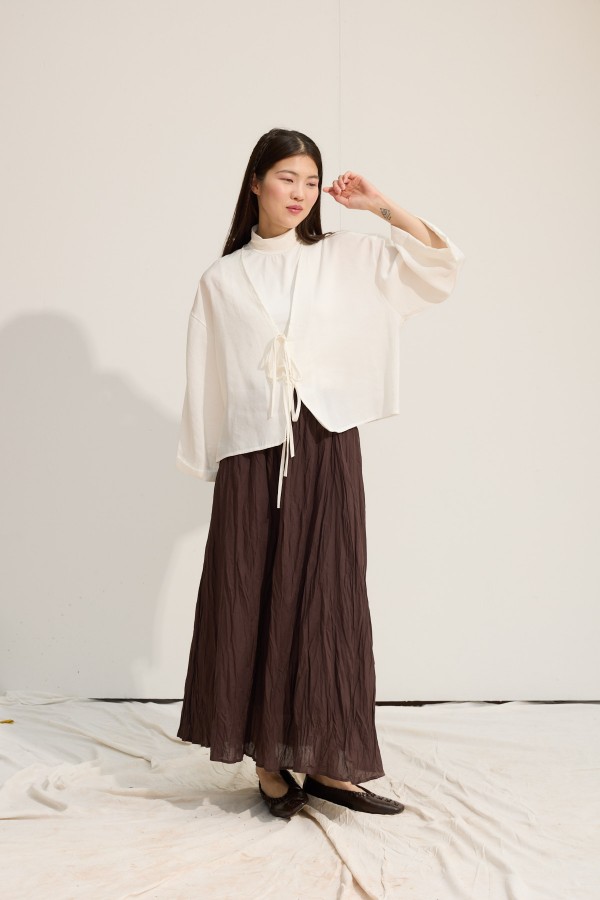 Bağcıklı Kimono Beyaz