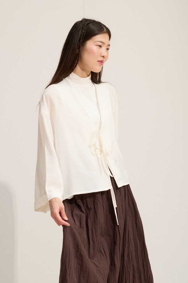 Bağcıklı Kimono Beyaz