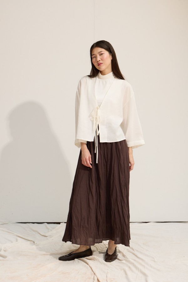 Bağcıklı Kimono Beyaz