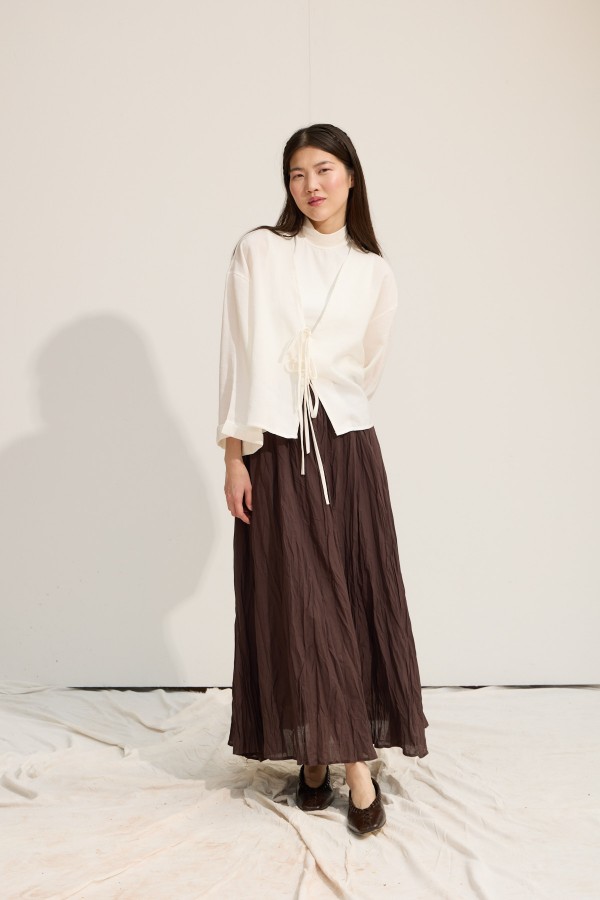 Bağcıklı Kimono Beyaz