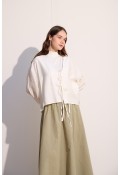 Bağcıklı Kimono Beyaz