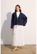 Bağcıklı Kimono Lacivert