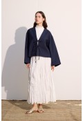 Bağcıklı Kimono Lacivert