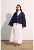 Bağcıklı Kimono Lacivert