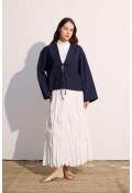Bağcıklı Kimono Lacivert